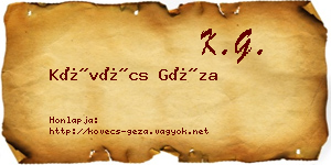 Kövécs Géza névjegykártya